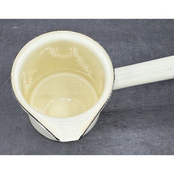 Chaiwalla Off White Enamel Coffee Pot Enamelware Butter Syrup Turkish Coffee - Picture 8 of 8